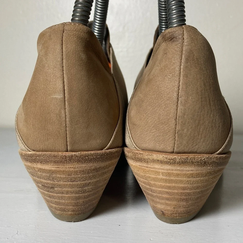 Eileen Fisher Vero Cuoio Evan Tan Soft Leather Ankle Booties Boots, Size 7 - Picture 7 of 15